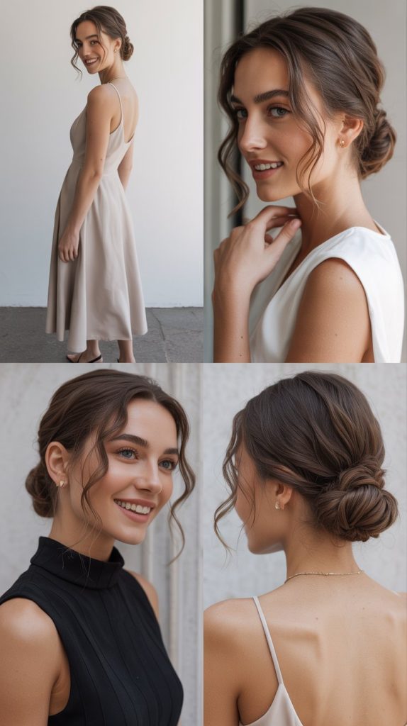 Low Bun or Chignon with Soft Tendrils