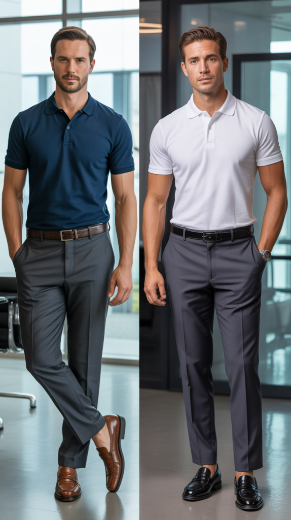 Smart Polo Shirt with Tailored Trousers