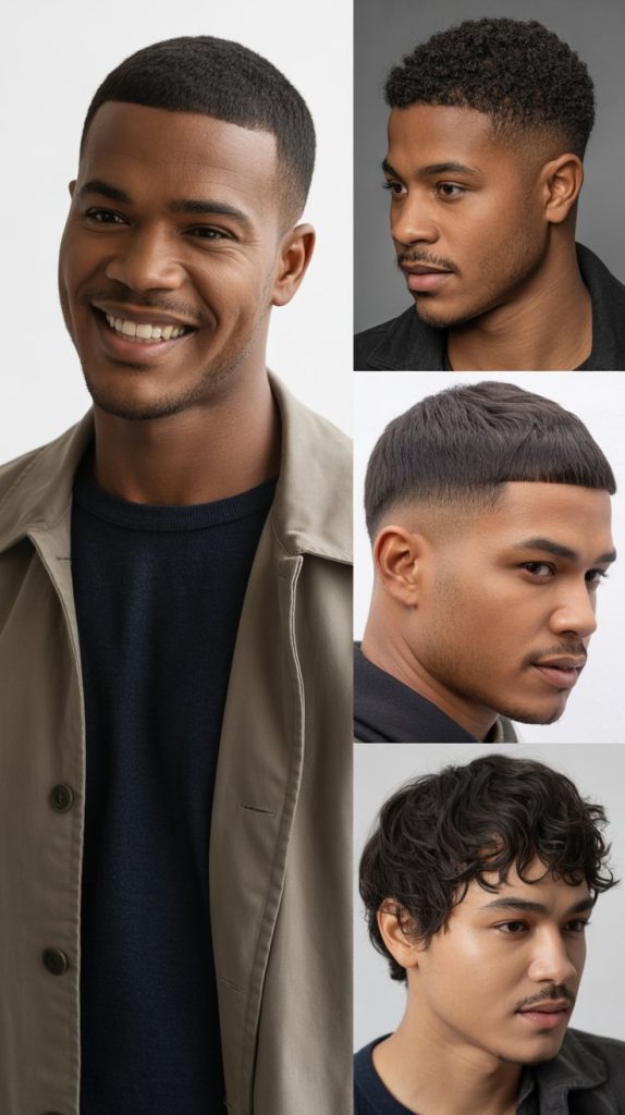 Caesar Cut and Short Fringe Styles
