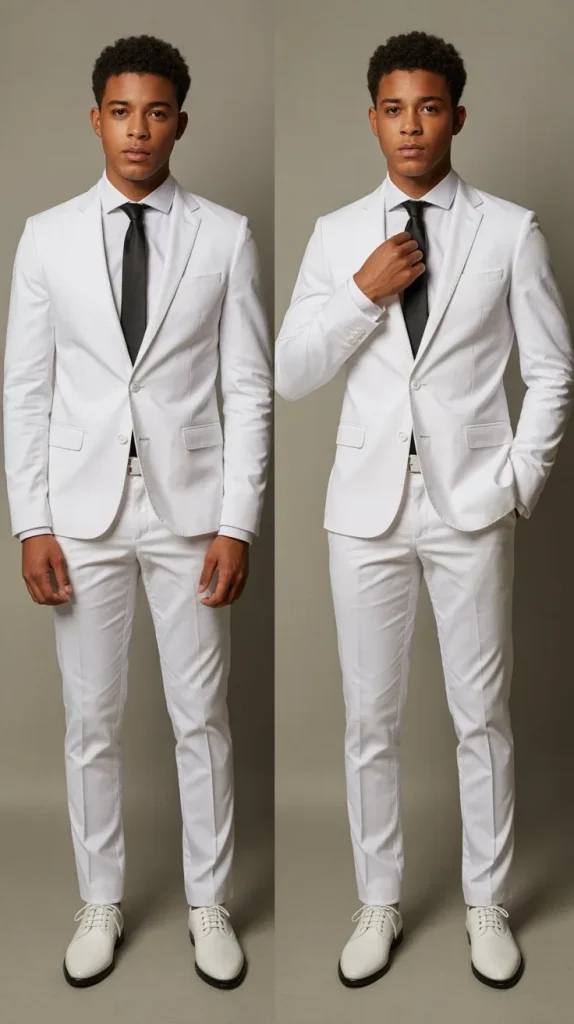 Classic White Slim-Fit Suit