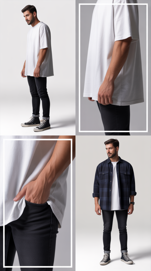  Oversized T-Shirt with Slim Jeans