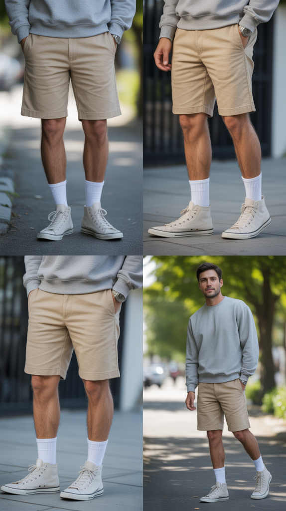 Sweatshirt and Shorts Combination