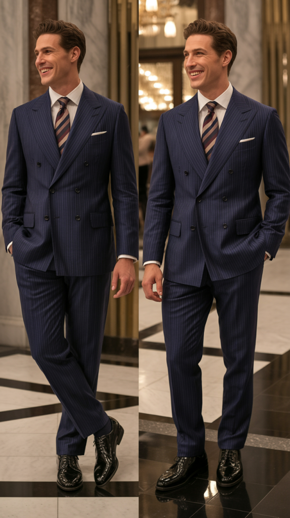 Pinstripe Suit for Added Dimension
