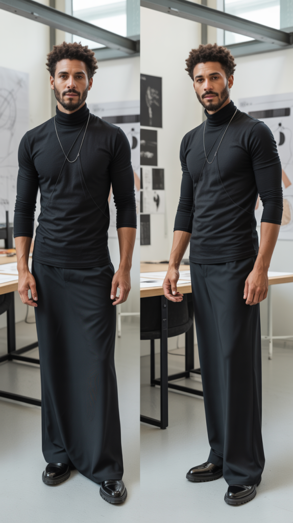 Turtleneck Under Slip Dress