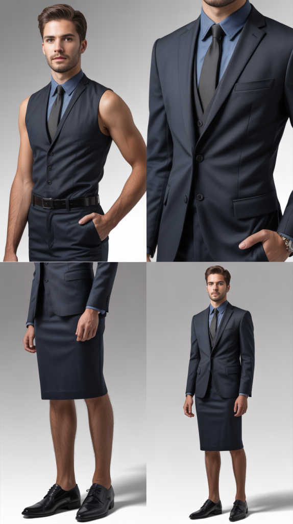 Sleeveless Blouse with Pencil Skirt
