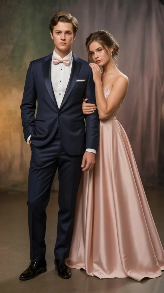 Navy Blue Suit with Pink Shirt and Tie