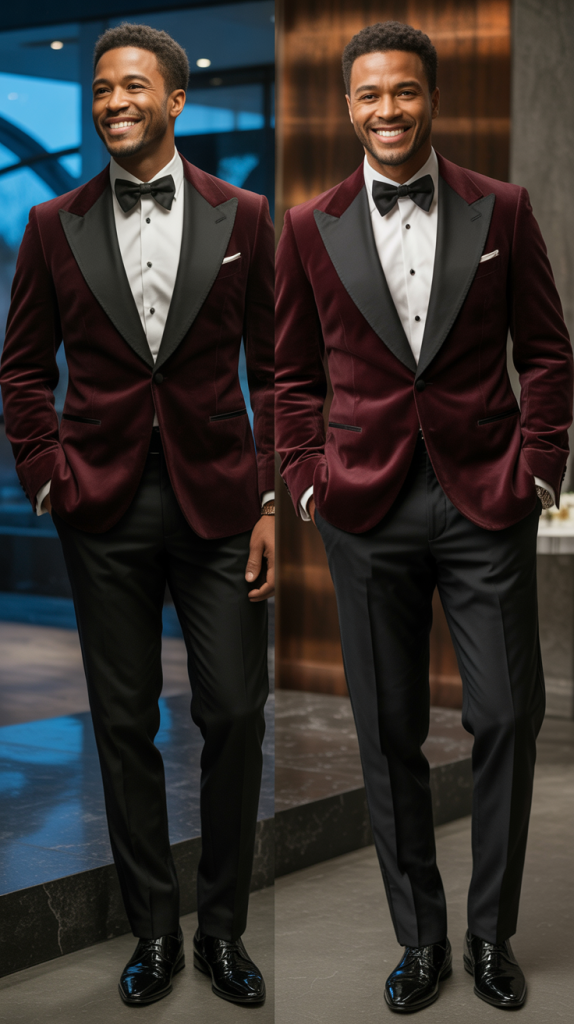 Burgundy Tuxedo Jacket