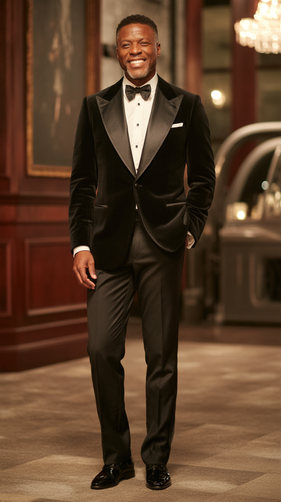 Black Suit with Velvet Blazer