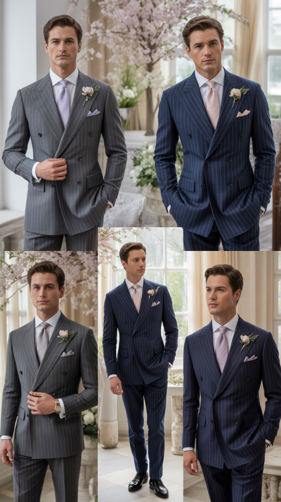 Classic Pinstripe Suit With Spring Updates