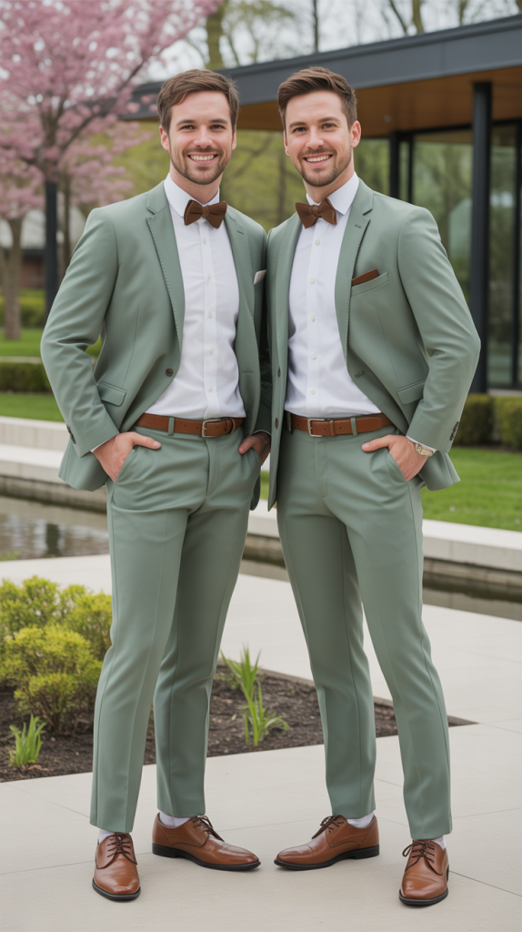 Sage Green Suit For Bold Spring Style