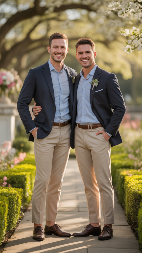 Navy Blazer With Khaki Chinos