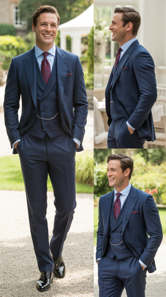Navy Blue Three-Piece Suit