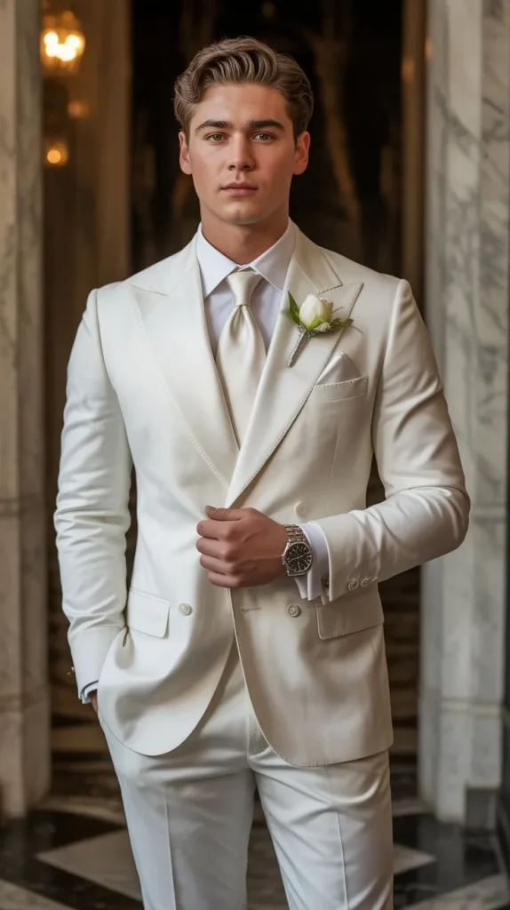 How to Accessorize a White Prom Suit