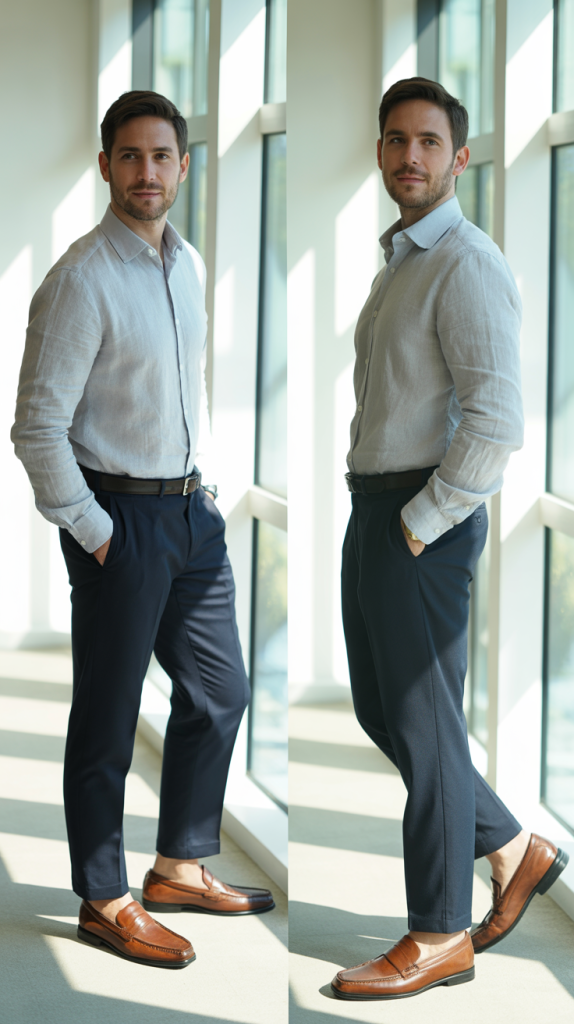 Linen Shirt with Lightweight Trousers