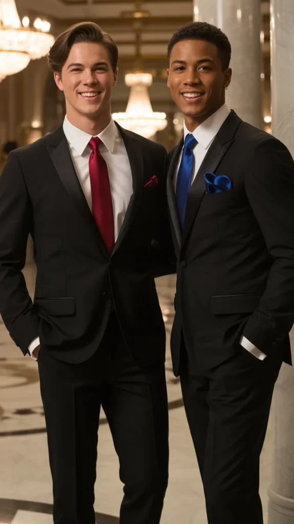 Black Suit with a Pop of Color