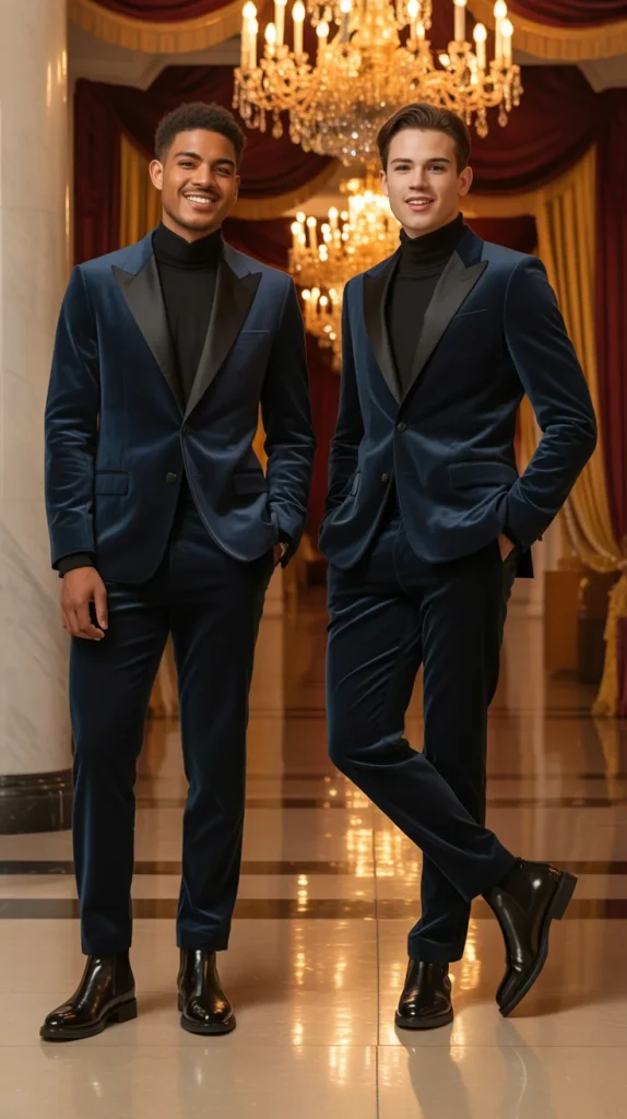 Midnight Blue Velvet Suit