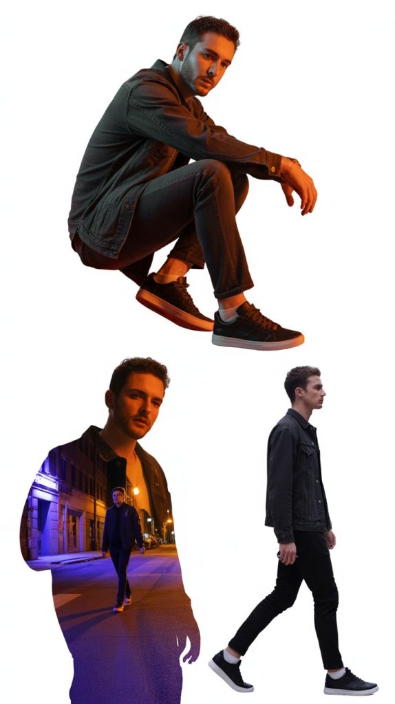 . Dark Jorts With Triple-Black Sneakers