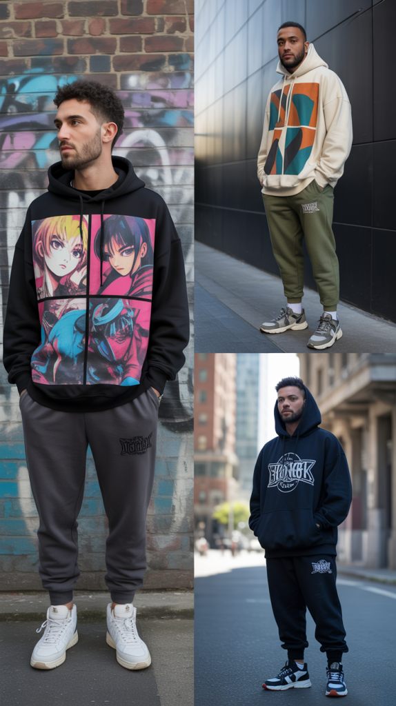 Oversized Graphic Hoodie With Tapered Joggers