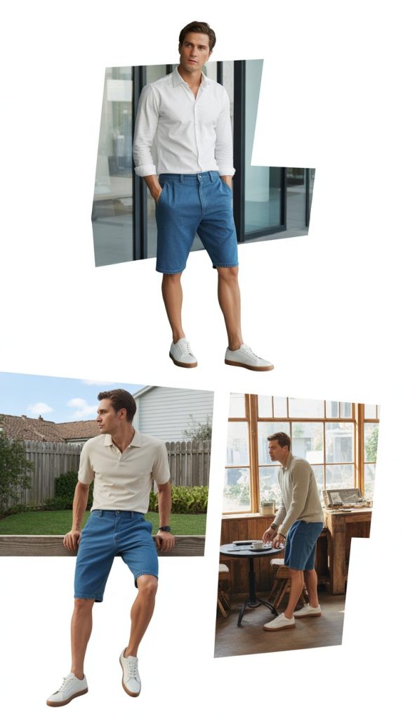 . Knee-Length Jorts With Low-Profile Sneakers