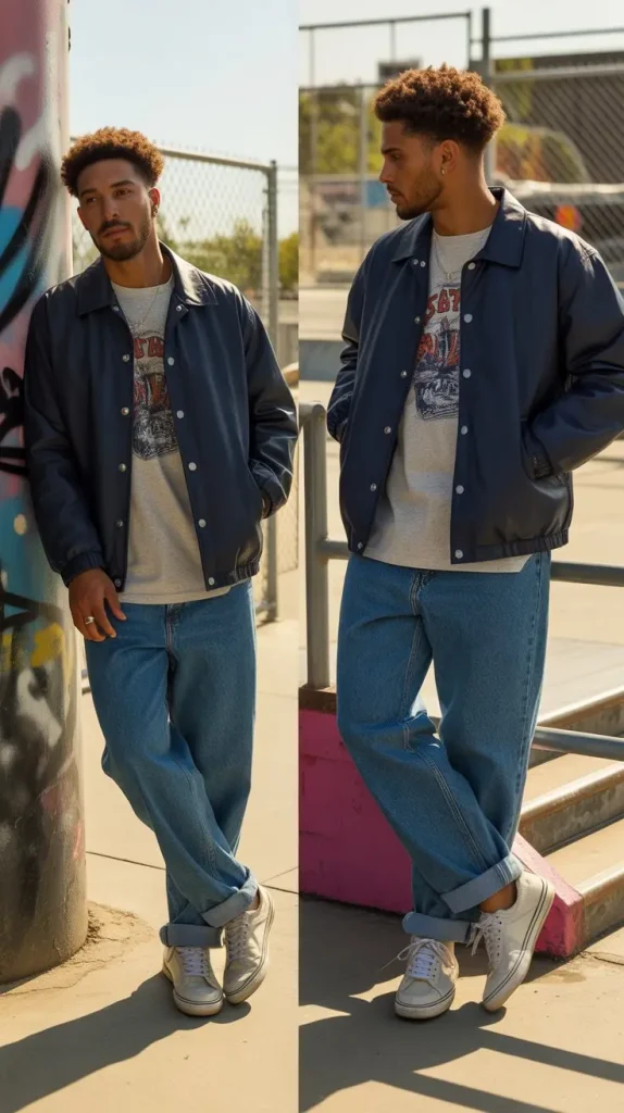 Coach Jacket with Cuffed Jeans