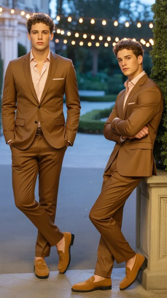 Slim-Fit Caramel Brown Suit