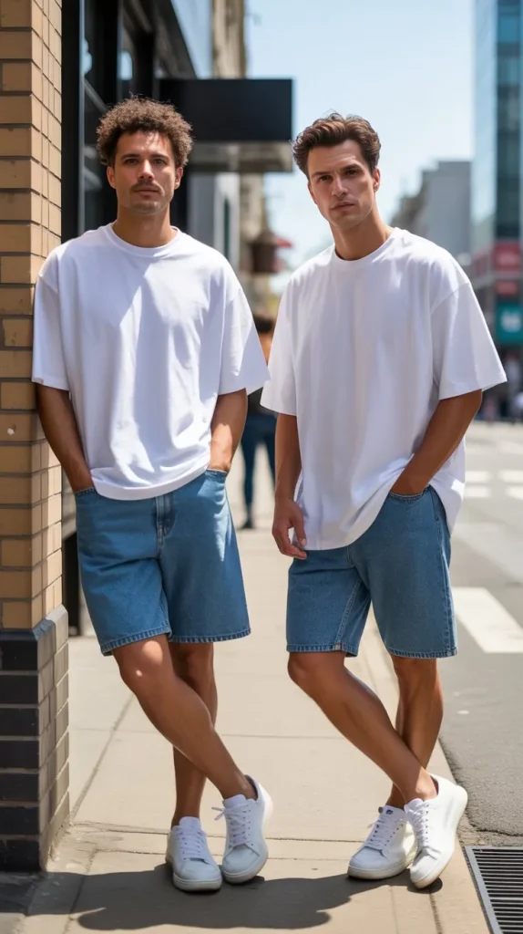 Denim Shorts + White Tee — The Timeless Summer Street Look