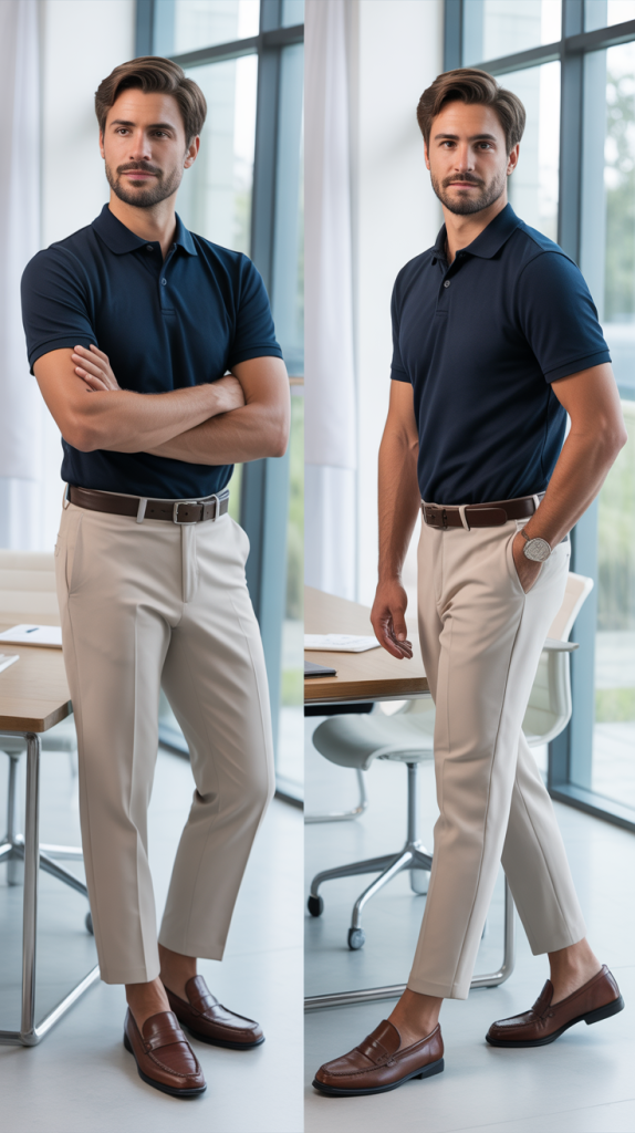 Polo Shirt with Tailored Trousers