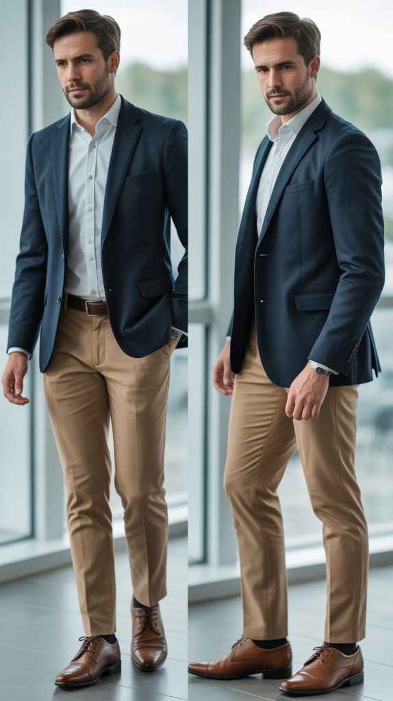 The Classic Blazer and Chinos Combination