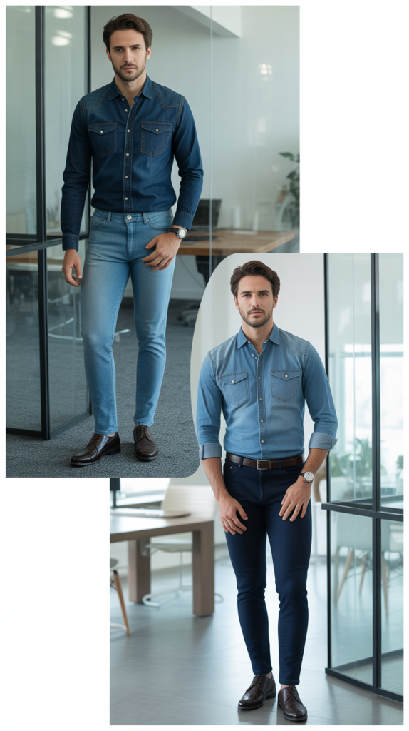 Double Denim Done Right for Business Casual