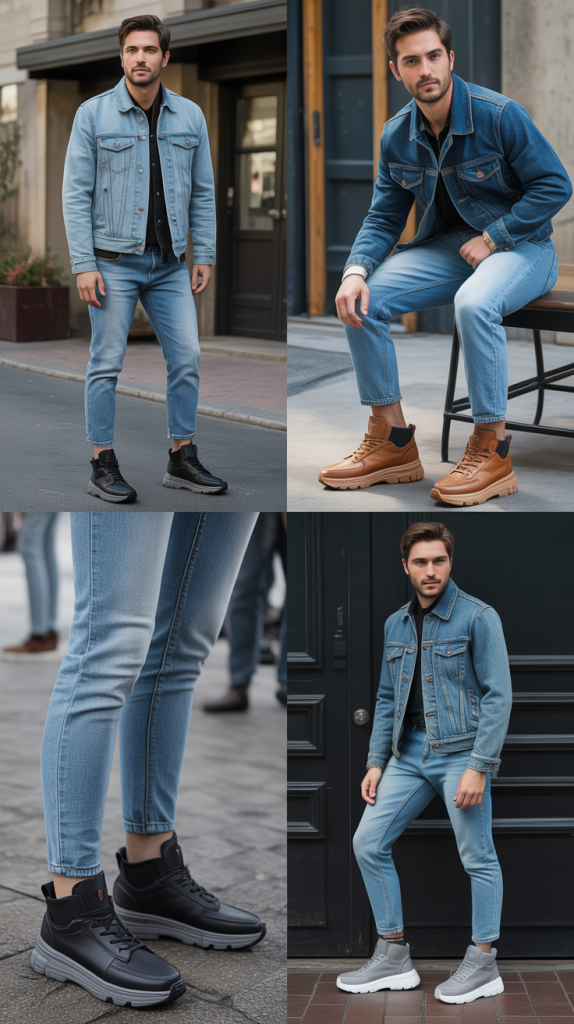 Double Denim With Sneaker-Boot Hybrids