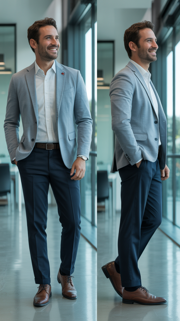 Lightweight Blazer with Dress Shirt