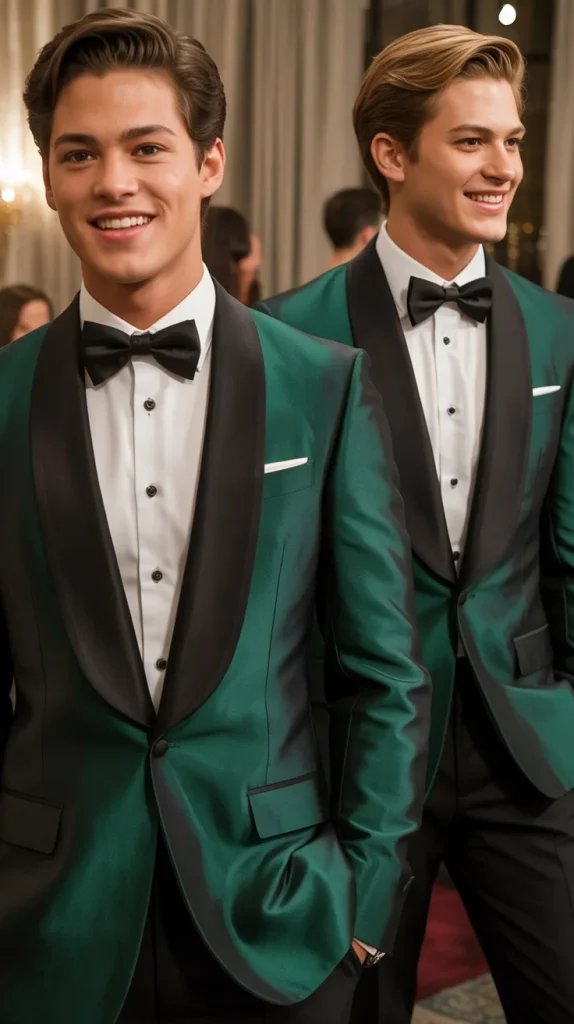 Green Suit with Contrasting Lapels