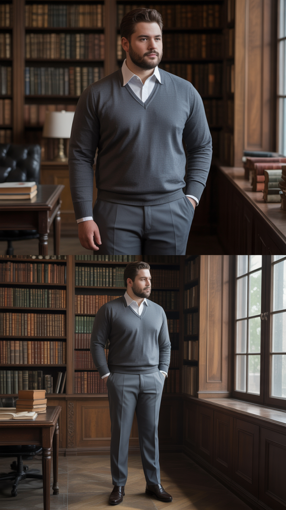 The Sweater Over Button-Down Combination