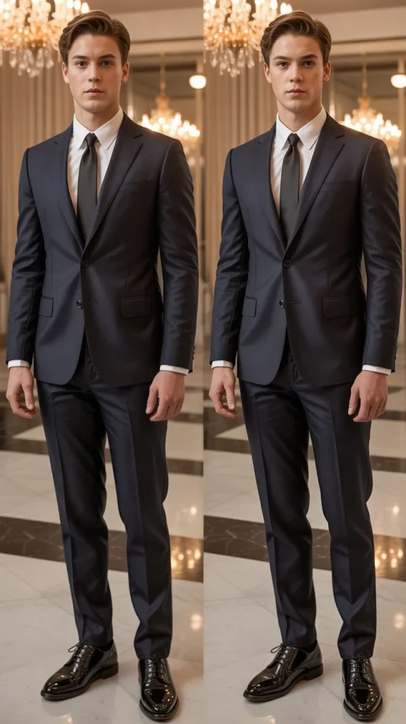 Classic Navy Blue Single-Breasted Suit