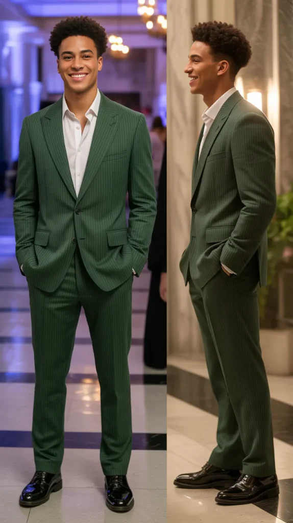 Green Pinstripe Suit