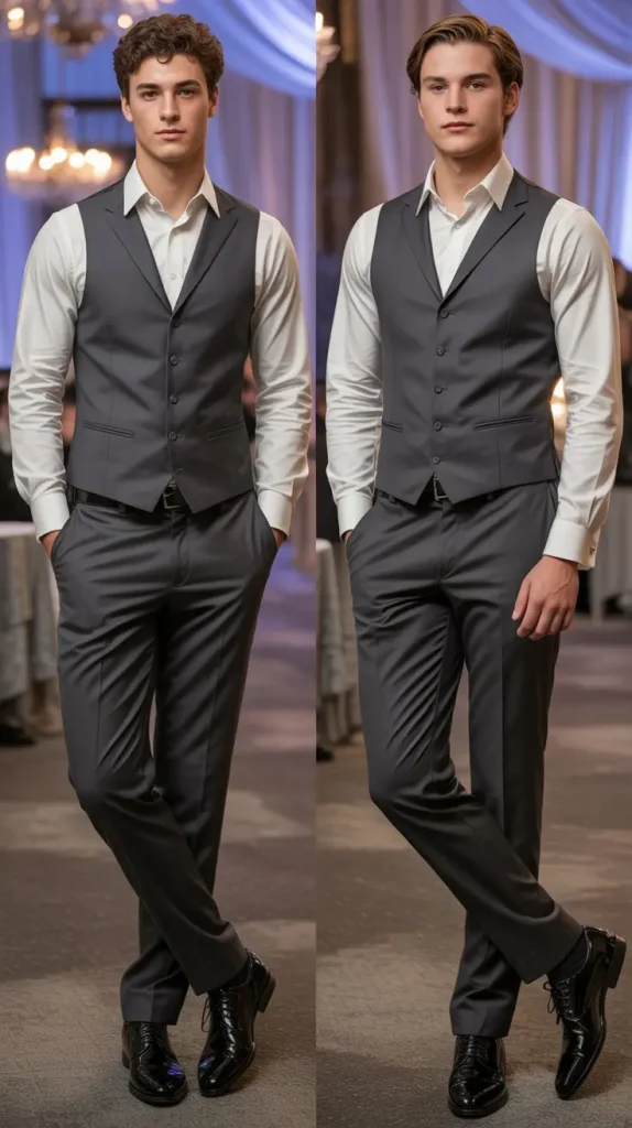  Charcoal Grey Three-Piece Suit