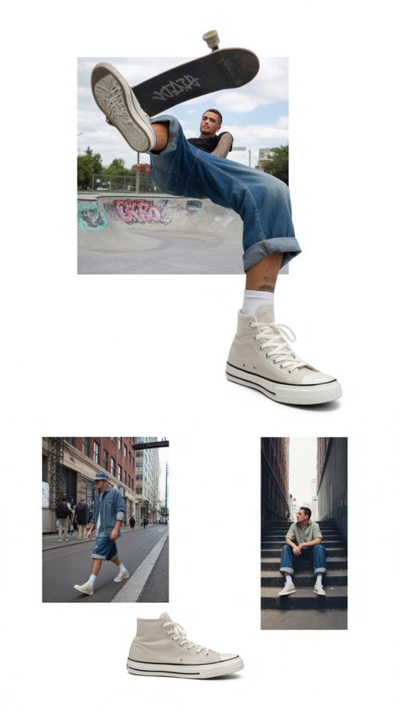 . Cuffed Jorts With Canvas High-Tops