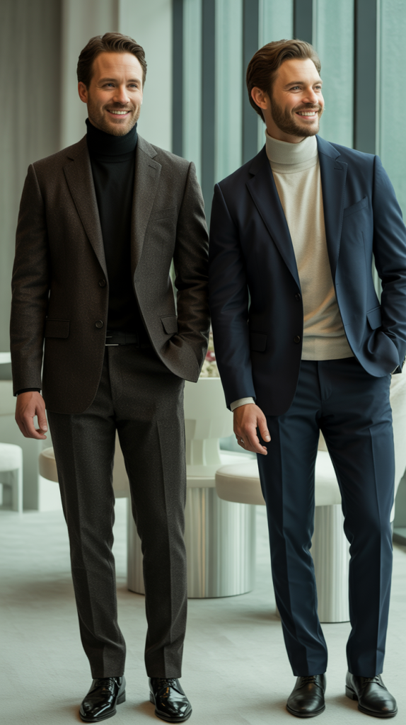 Turtleneck Under Suit For Modern Style
