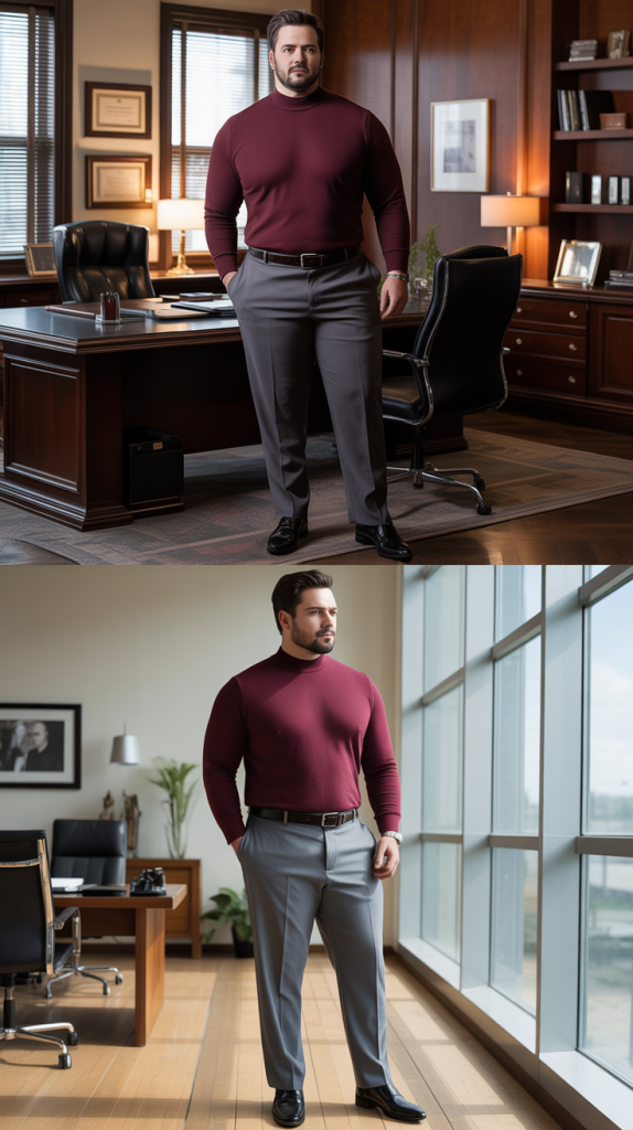 The Mock Neck Sweater with Dress Pants