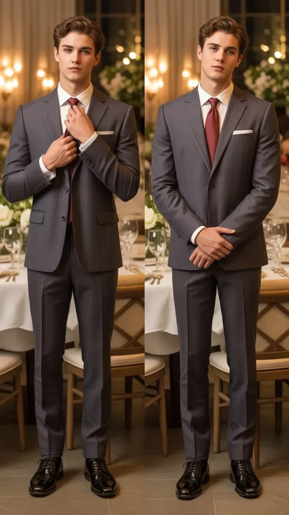  Pinstripe Charcoal Suit