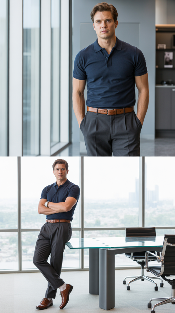 The Polo Shirt and Tailored Trousers Pairing