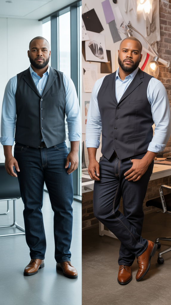 The Vest Over Shirt Combination