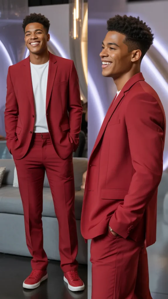  Red Suit with Matching Red Sneakers