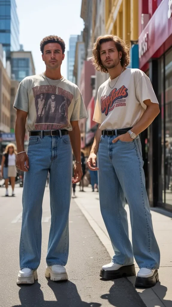  Vintage Tee + Wide-Leg Pants — Retro Summer Street