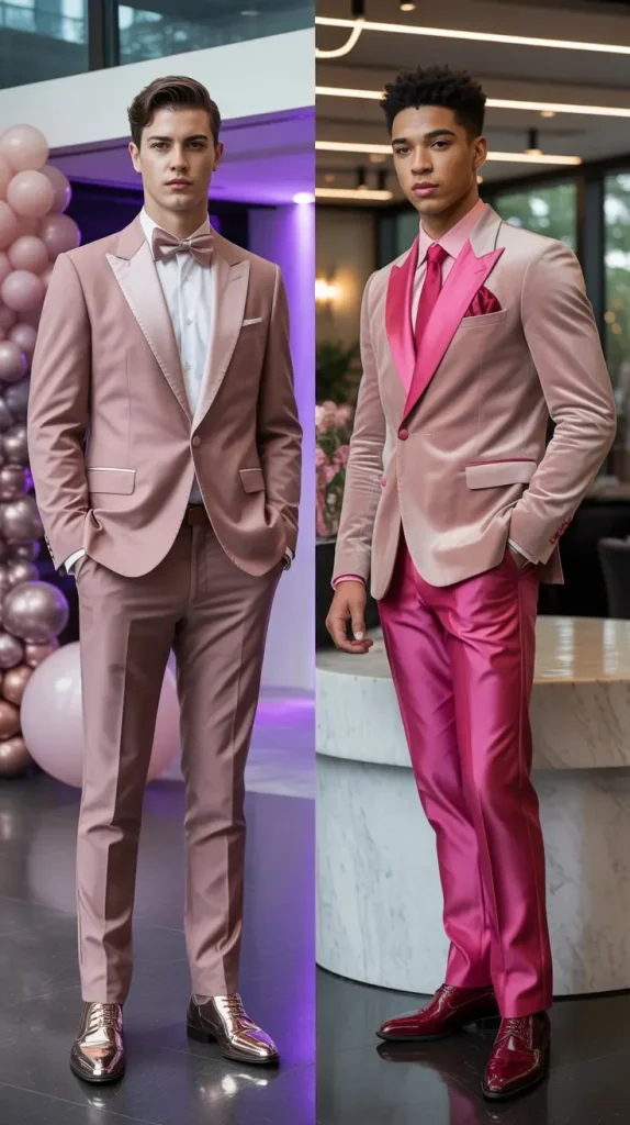 Pink Suit with Matching Pink Shoes for a Monochromatic Look
