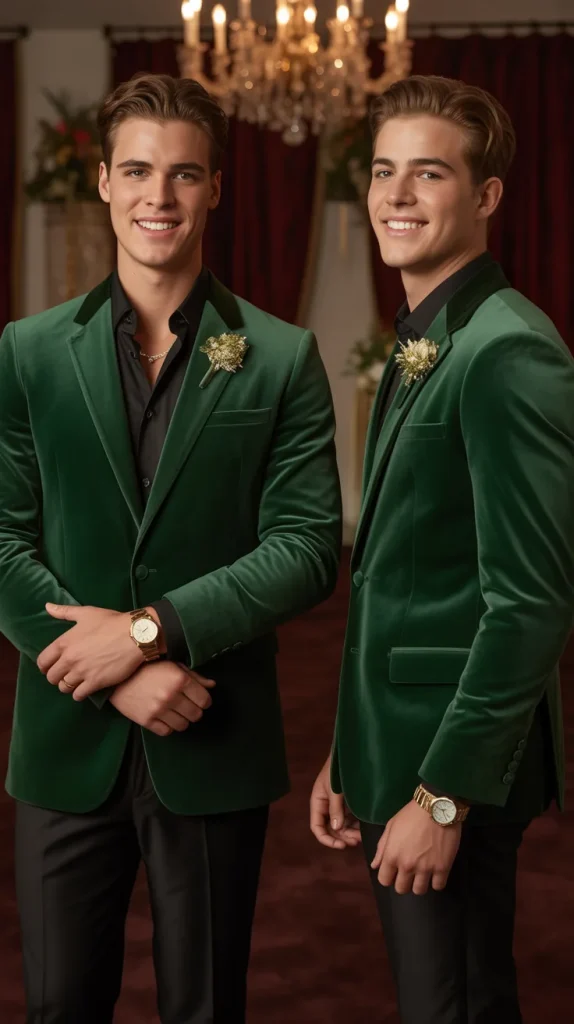 Forest Green Velvet Suit