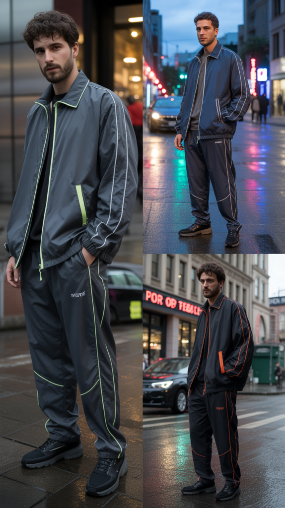 Graphic Print Shirt Over Plain Long-Sleeve Tee