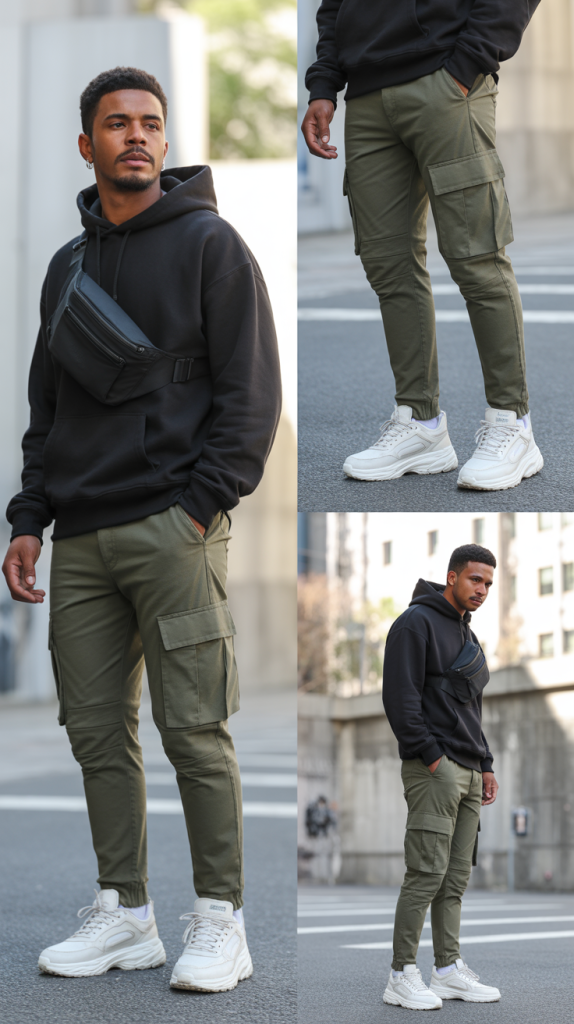 Cargo Pants with Simple Hoodie