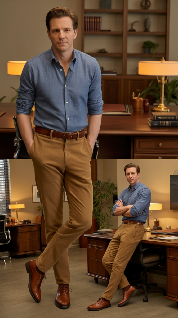 Chambray Shirt with Corduroy Pants