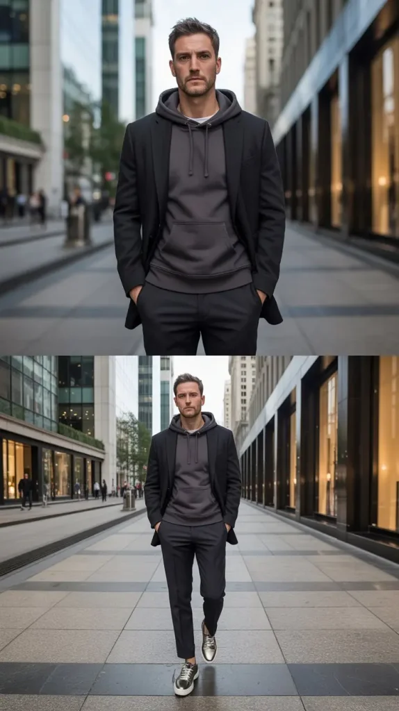 Black Streetwear Formal Crossover Look